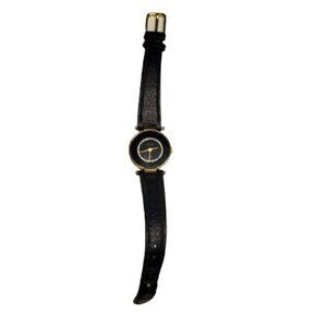 💥FREE W/Purchase Weststar Watch Black Leather Strap Black Face Faux Diamonds